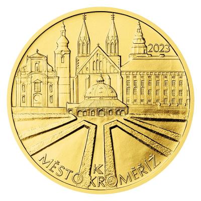Pamětní zlatá mince ČNB 2023 Kroměříž BK