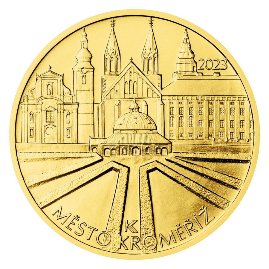 Pamätná zlatá minca ČNB 2023 Kroměříž BK - Numizmatika