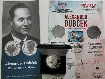 10 €/2021 SR Proof + PL Alexander Dubček - 100.výročie narodenia