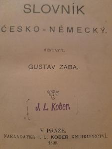 Slovník Česko-německý rok 1898