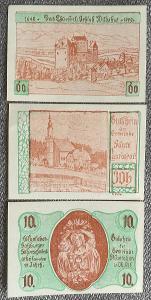 sada 3 ks papírových nouzových platidel Rakousko 1918-1921 St. Pantate