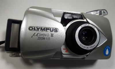 Starý krásný fotoaparát OLYMPUS MJU II - ZOOM 115 - funkční