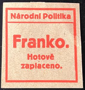 NÁRODNÁ POLITIKA - FRANKO HOTOVO ZAPLACENÉ