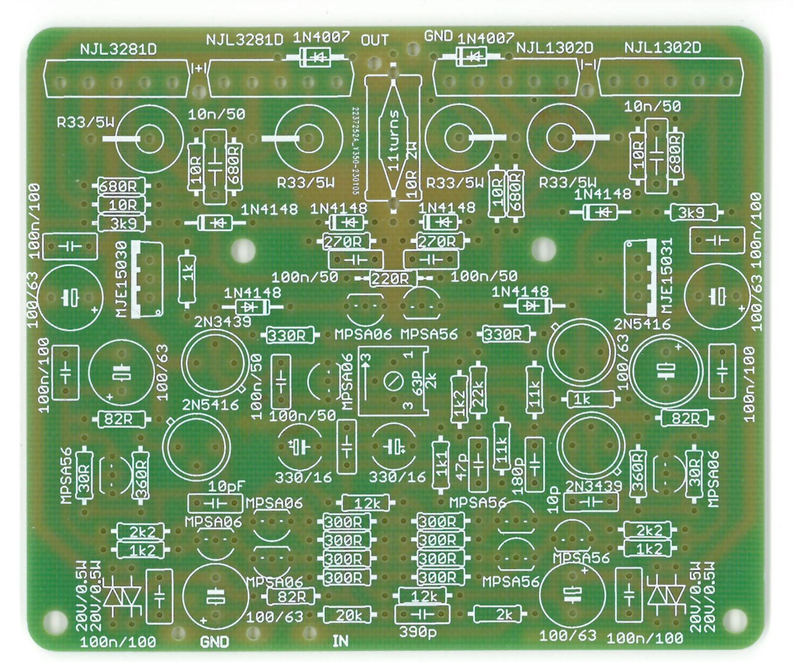 2ks DPS na zesilovač Leach s TT tranzistory  - Elektronické součástky