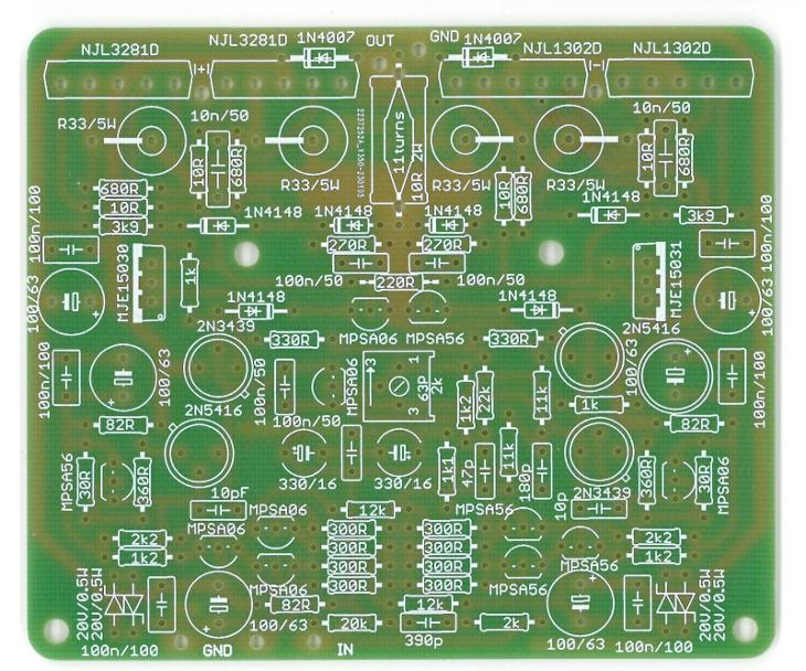 2ks DPS na zesilovač Leach s TT tranzistory  - Elektronické součástky