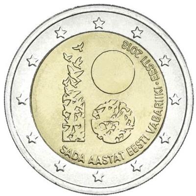 Pamätné 2 EUR Estónsko / Estonsko 2018 100. výročie nezávislosti