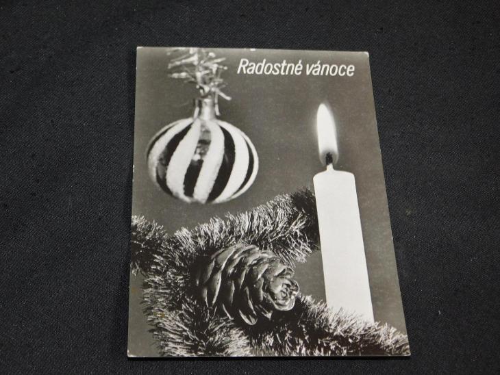 Černobílá pohlednice - Vánoční Přání - Pohlednice