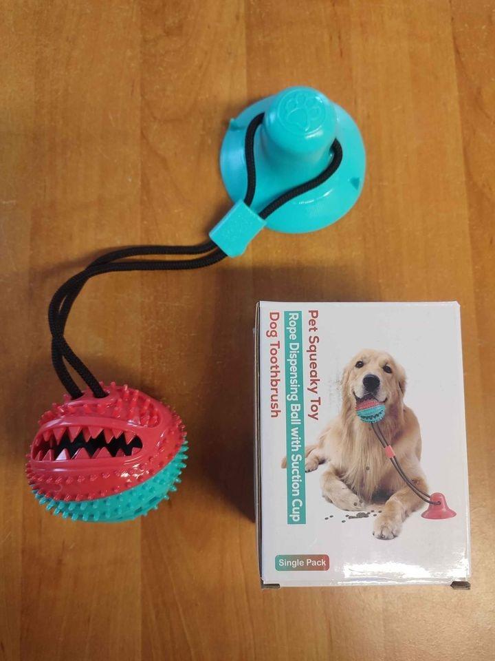 Gumová guľa na granule na gume s prísavkou pre psov - hračka - Psy a potreby na chov