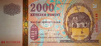 2000 Forintov Maďarsko 2000 UNC Pick #186a pamätná bankovka Milénium