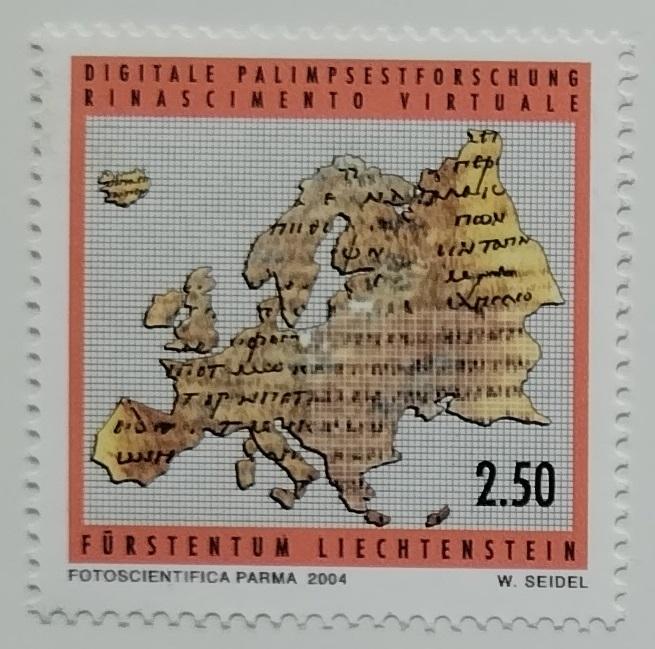 Lichtenštajnsko 2004 6€ Digitálny výskum, Palimpset a mapy - Známky