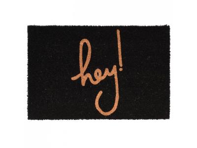 Černá rohožka HEY, 39,5 x 60 cm