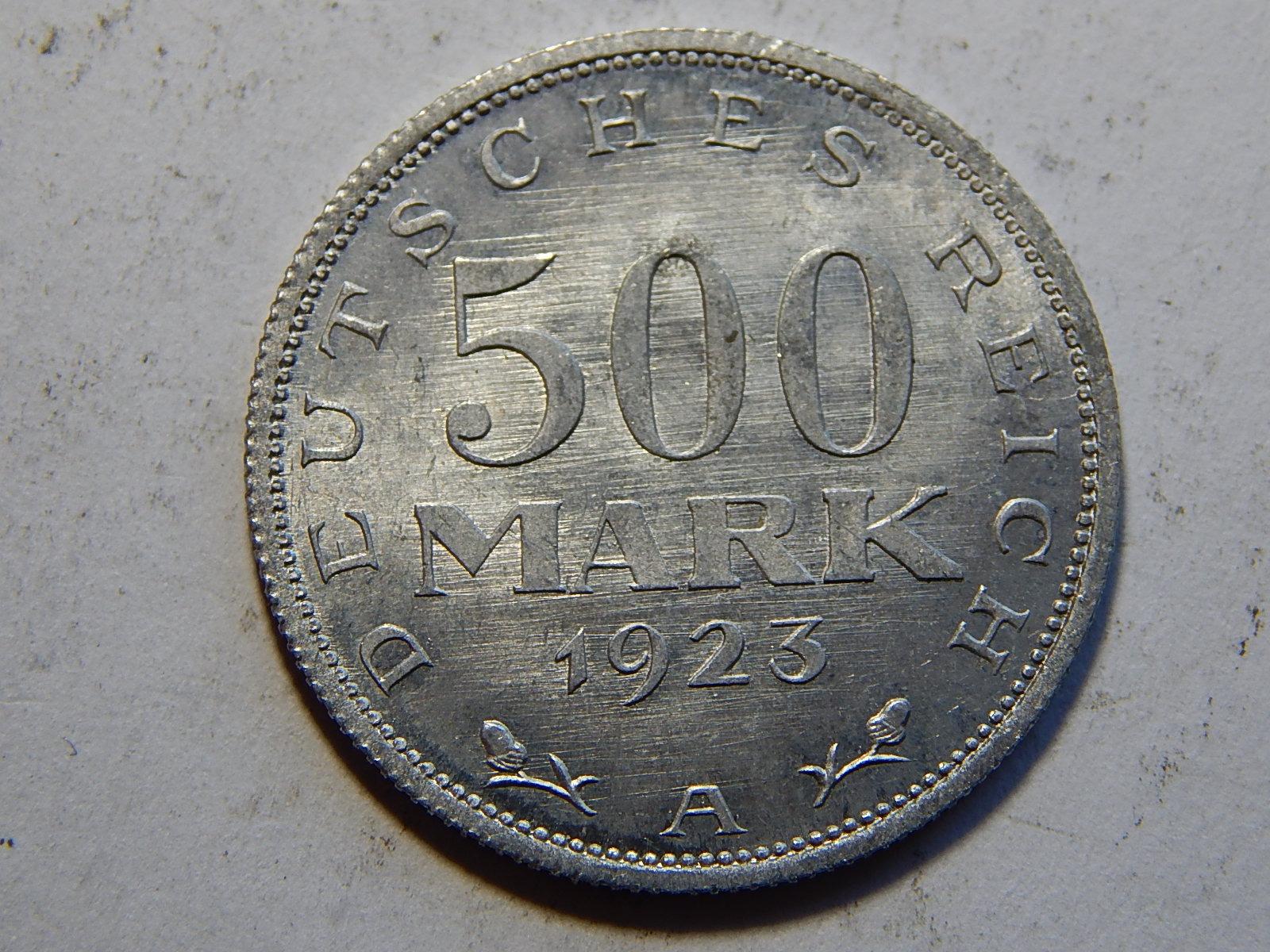 Nemecko Weimarsko 500 Mark 1923 A UNC č12018 - Numizmatika