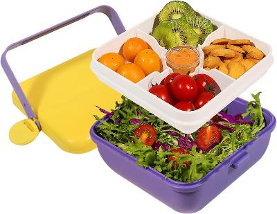 Salátový obědový box s přihrádkami, WISHOME obědový box 1200ml |150|