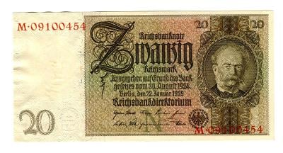 Německo - 20 Reichsmark 1929. Série M. 