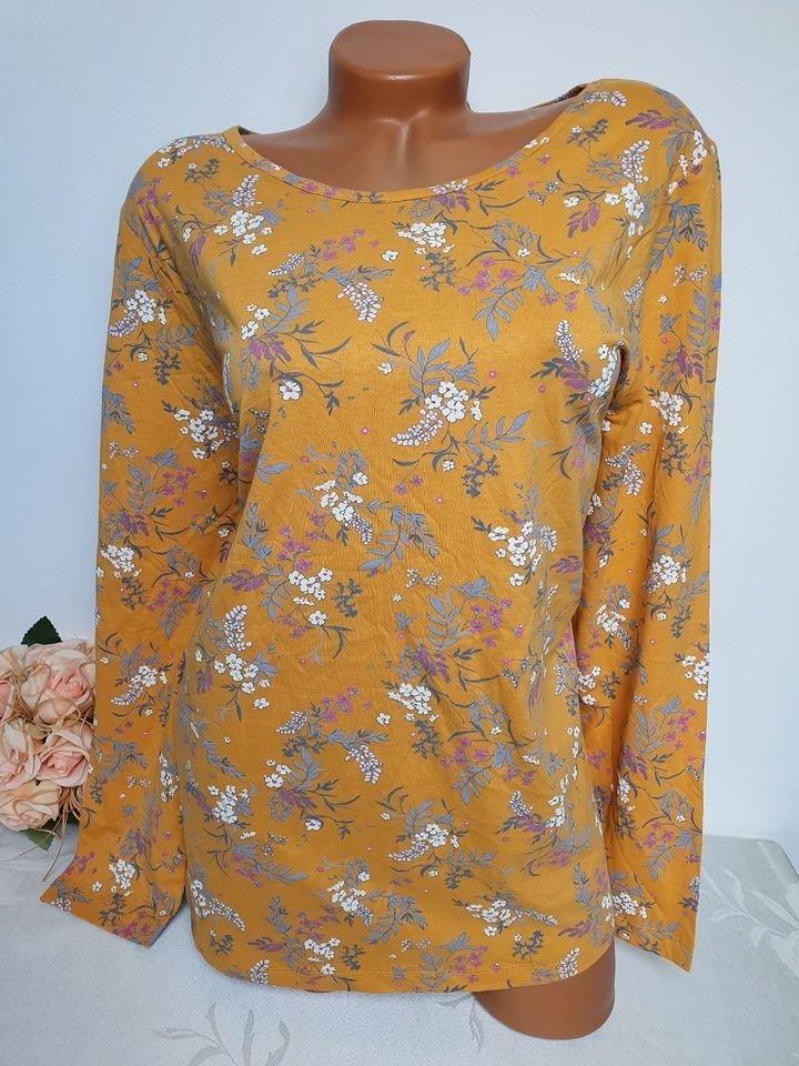 krásné bavlněné tričko s motivem květin UK 18/44 L  - Dámské oblečení