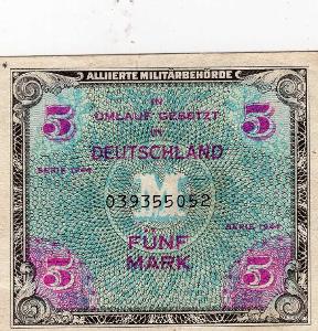Německá okupační bankovka ve velmi pěkném stavu! 