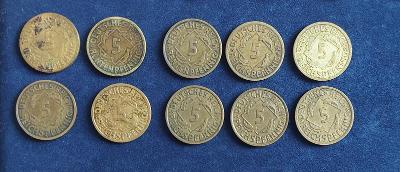 Lot německých mincí - 5 Rentenpfenning