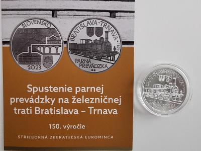 10 €/2023 SR BU - Spustenie parného prevádzky Bratislava-Trnava 150. v