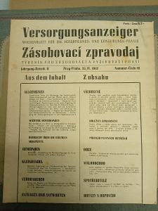 Noviny - protektorát 1942 - Zásobovací spravodaj