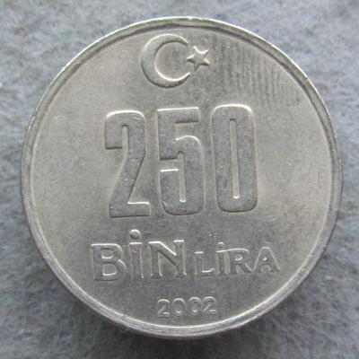 Turecko 250 000 lir 2002