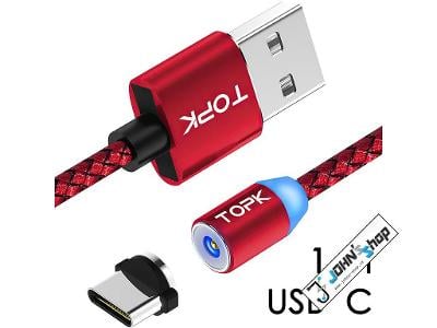 M5-Magnetický USB kabel-Červený-USB C-1 m