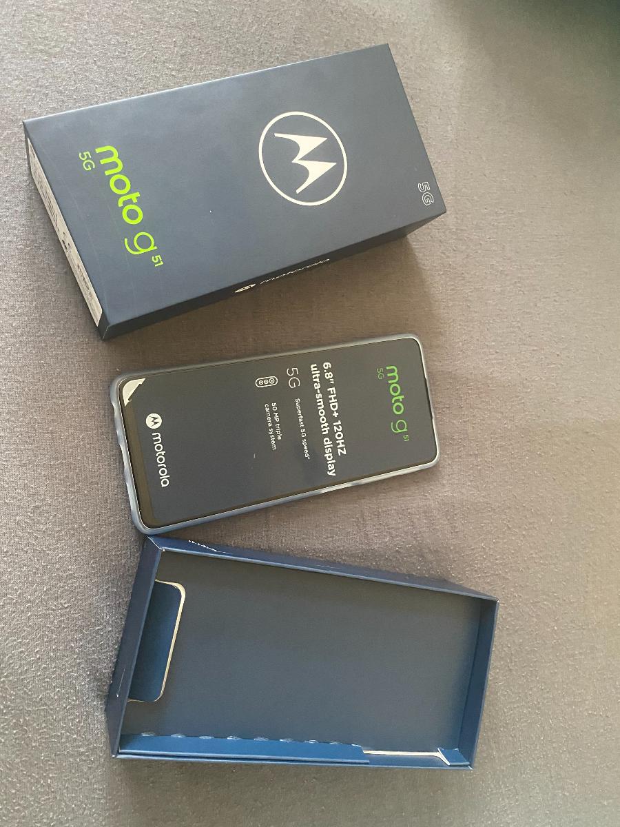 Motorola G51 5G, NFC, 4GB/64GB NOVÁ + SKLO ZADARMO - super cena 109,99 € - Mobily a smart elektronika