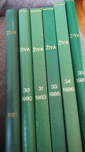 Časopis Živa kompletní svázané ročníky 1981,82,83,85,86,87