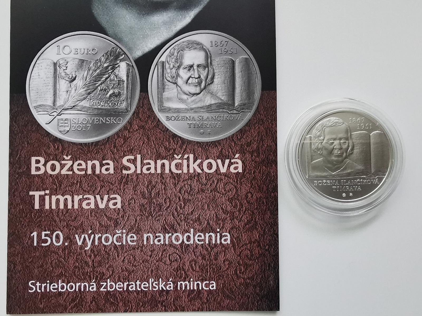 10 €/2017 BU Božena Slančíková-Timrava - 150. výročie narodenia - Zberateľstvo