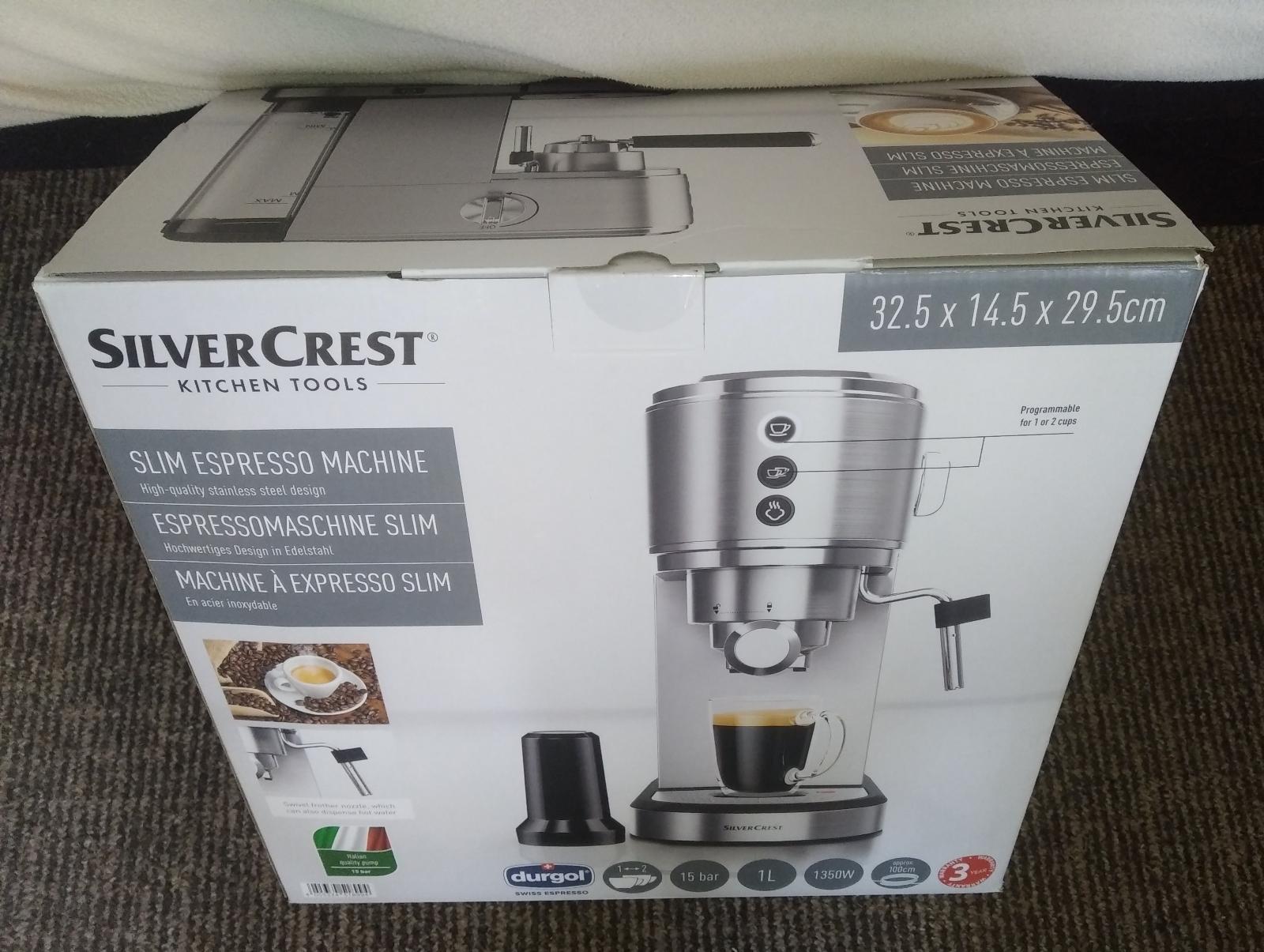 Nepoužitý pákový kávovar SilverCrest od 1 Kč - opakovaná aukce - Malé elektrospotřebiče