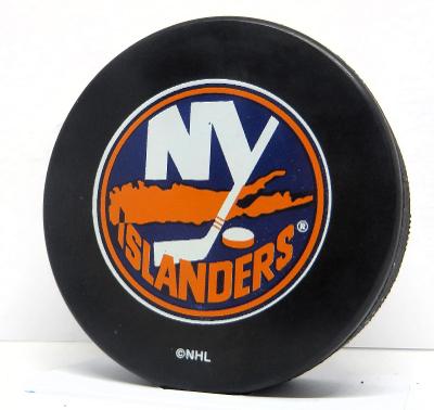 KUP TEĎ ✅️ HOKEJ starý původní puk NHL NEW YORK ISLANDERS InGlasCo.