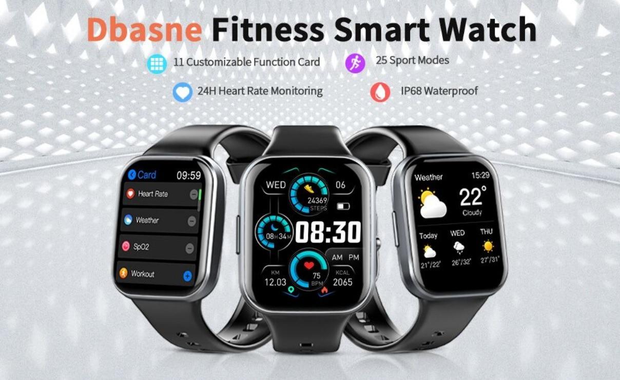 Smart Watch - chytré hodinky Dbasne Black 1,69" IP68 - 25 sport.režimů - Mobily a chytrá elektronika