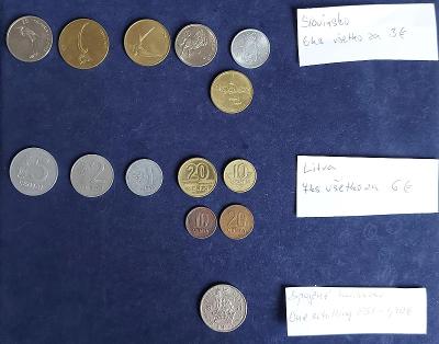 Európske mince - Slovinsko, Litva, UK