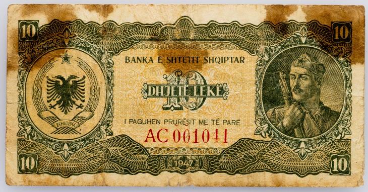 (B-1001) Albánie, 10 Leke 1947, VG - Bankovky