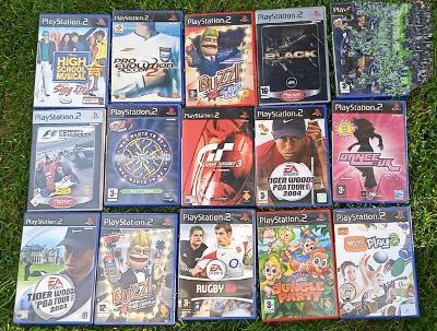 14x Playstation 2 hra / PS2 hry ( Black , Gran Turismo ,F1 , Buzz ..)
