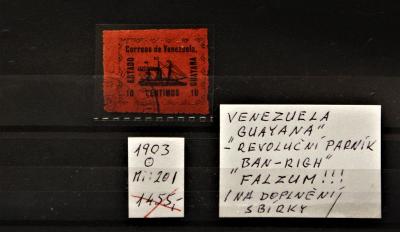 ,,GUAYANA"-VENEZUELA/Parník,,BAN-RIGH"/1903/Mi:20 I/raz(popis foto).