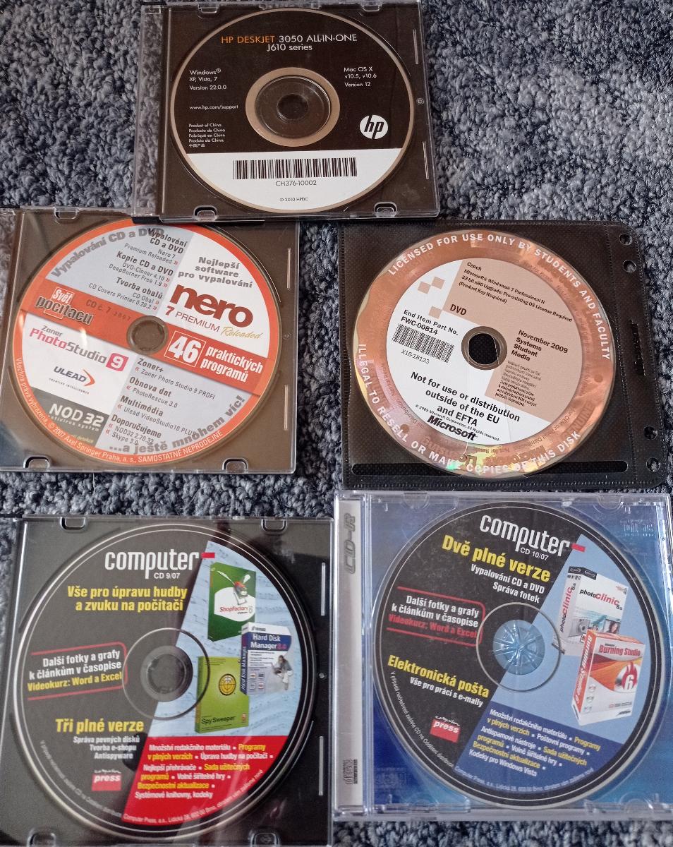Konvolut CD počítačové programy pro úpravu fotek, videí, hudby a zvuku - Počítače a hry