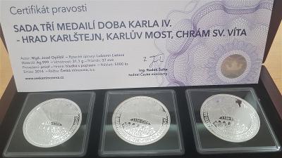 Stříbrné medaile Doba Karla IV. 