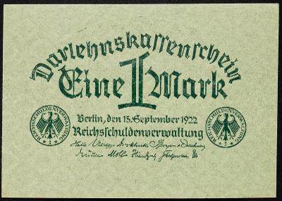 (B-4206) Německo, 1 Mark 1922, UNC