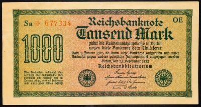(B-3546) Německo, 1000 Mark 1922, EF
