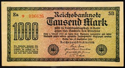 (B-4120) Německo, 1000 Mark 1922, F