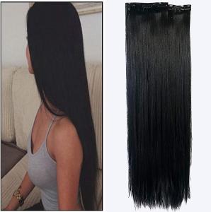 Dámske vlasové pásiky / čierne rovné dlhé vlasy / 60cm / 126g / Od 1 Kč | 151 |