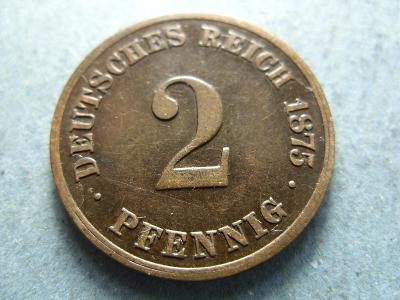 Německo, Kaiser Reich , 2 Pfennig z roku 1875 C