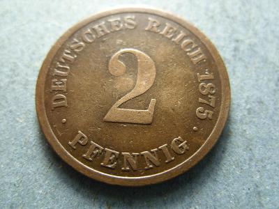 Německo, Kaiser Reich , 2 Pfennig z roku 1875 D - R