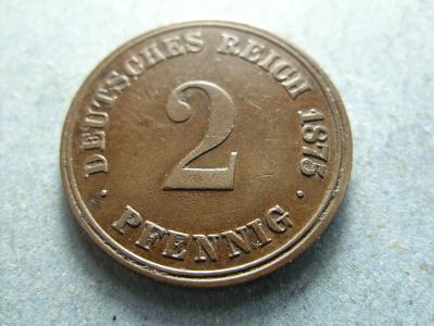 Německo, Kaiser Reich , 2 Pfennig z roku 1875 J