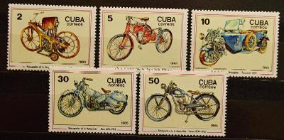 **KUBA, 1985. MOTORKY-VÝROČÍ, Mi.2954-2958,kompl. /B-704d