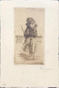Helena Emingerová A. Holanová (1858–1943) – Pasačka ze Šumavy v šátku