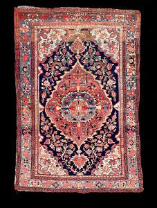 Perzský ručne viazaný koberec, Malayer, cca 1940, 135x200 cm