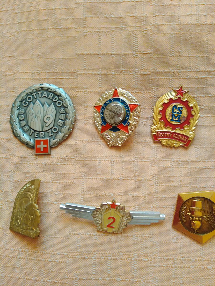 Odznaky 6ks - Odznaky, nášivky a medaily