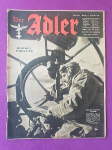 DER ADLER, Numéro 1, Berlin, 13 Janvier 1942, francouzská edice, 1Kč