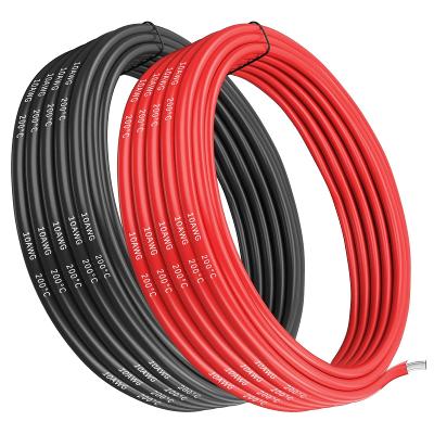 10AWG 5,26 mm2 silikonový kabel pro elektroniku, červený a černý á2,5m